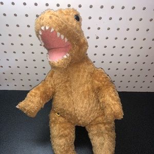 Build A Bear T-Rex Dino Dinosaur Golden Brown Dark Stripes Plush 17" No Sound